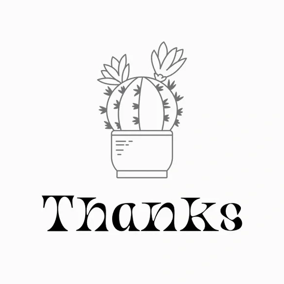 25 Thanks Blooming Cactus Stickers - Picture 5 of 5